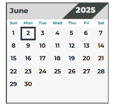 District School Academic Calendar for Schindewolf Intermediate School for June 2025