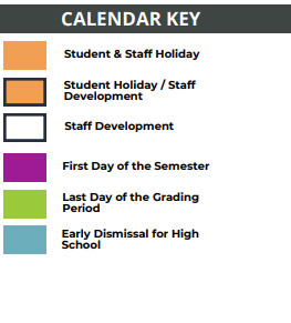 District School Academic Calendar Legend for Kreinhop Elementary