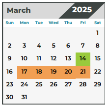 District School Academic Calendar for Klein Forest High School for March 2025