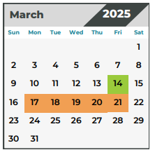 District School Academic Calendar for Klein Annex for March 2025