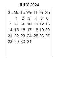 District School Academic Calendar for Maple Crest Elementary Sch for July 2024