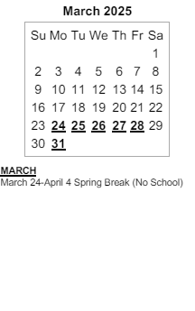 District School Academic Calendar for Maple Crest Elementary Sch for March 2025
