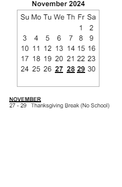 District School Academic Calendar for Maple Crest Elementary Sch for November 2024