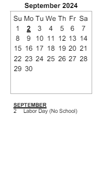 District School Academic Calendar for Maple Crest Elementary Sch for September 2024