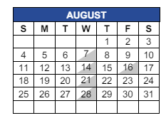District School Academic Calendar for C I Waggoner School for August 2024