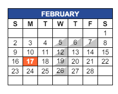District School Academic Calendar for C I Waggoner School for February 2025