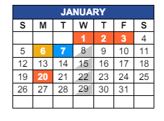 District School Academic Calendar for C I Waggoner School for January 2025