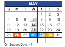 District School Academic Calendar for C I Waggoner School for May 2025