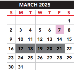 District School Academic Calendar for Benavides Elementary for March 2025