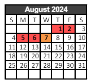 District School Academic Calendar for Ossun Elementary School for August 2024