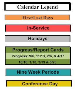 District School Academic Calendar Legend for Ernest Gallet Elementary School