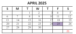 District School Academic Calendar for Lafayette Tecumseh Jr High Sch for April 2025