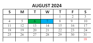District School Academic Calendar for Lafayette Tecumseh Jr High Sch for August 2024