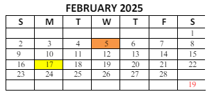 District School Academic Calendar for Lafayette Tecumseh Jr High Sch for February 2025