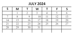 District School Academic Calendar for Lafayette Tecumseh Jr High Sch for July 2024