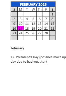 District School Academic Calendar for Kolling Elementary School for February 2025