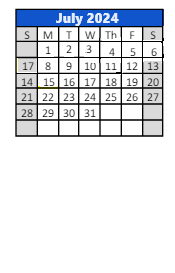 District School Academic Calendar for Kolling Elementary School for July 2024