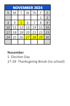 District School Academic Calendar for Kolling Elementary School for November 2024