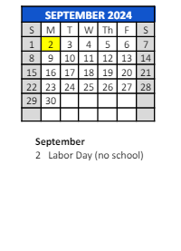 District School Academic Calendar for Kolling Elementary School for September 2024