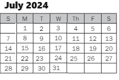 District School Academic Calendar for Benjamin Franklin Elementary for July 2024