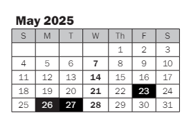 District School Academic Calendar for Best Night School for May 2025