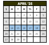 District School Academic Calendar for Shawnee Elementary School for April 2025