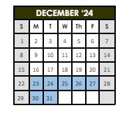 District School Academic Calendar for Shawnee Elementary School for December 2024