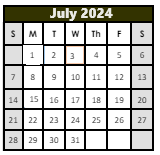 District School Academic Calendar for Shawnee Elementary School for July 2024