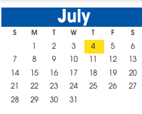 District School Academic Calendar for Travis Elementary for July 2024
