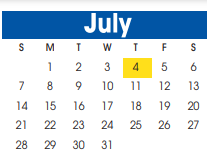 District School Academic Calendar for Community Ctr for July 2024