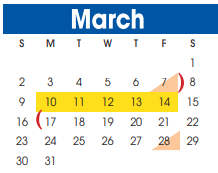 District School Academic Calendar for Travis Elementary for March 2025