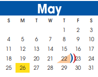 District School Academic Calendar for Juvenile Detent Ctr for May 2025