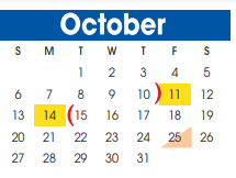 District School Academic Calendar for Juan Seguin Elementary for October 2024