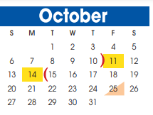 District School Academic Calendar for Travis Elementary for October 2024
