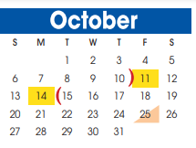 District School Academic Calendar for Fort Bend Co Alter for October 2024