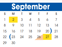 District School Academic Calendar for Bowie Elementary for September 2024