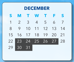 District School Academic Calendar for Eastern High School for December 2024