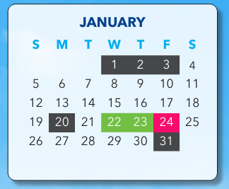 District School Academic Calendar for Eastern High School for January 2025