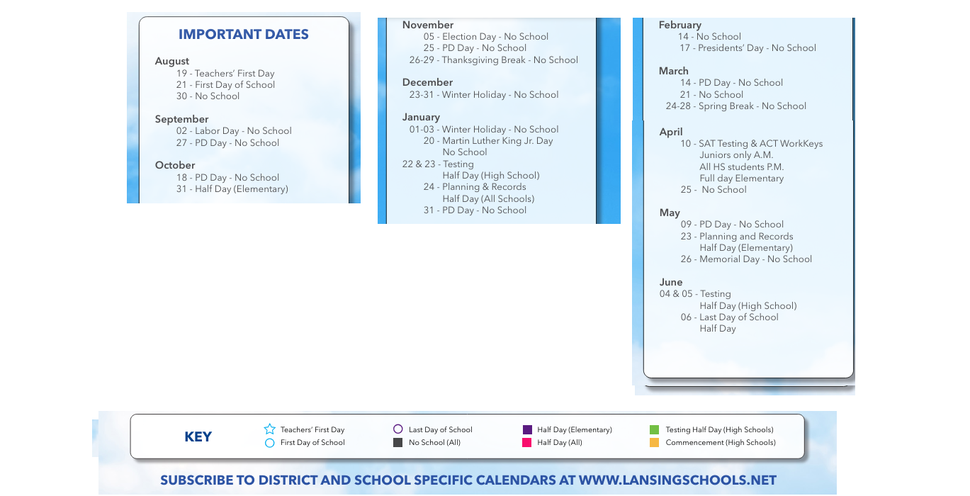 District School Academic Calendar Key for Eastern High School