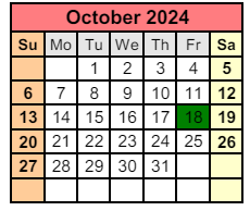 District School Academic Calendar for Paul F Boston Middle School for October 2024