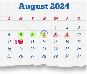District School Academic Calendar for Dovalina Elementary School for August 2024