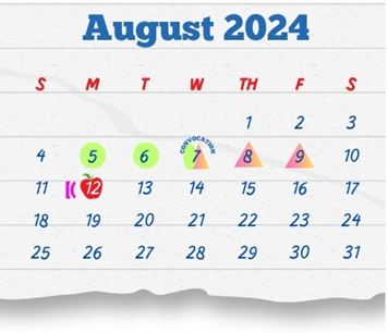 District School Academic Calendar for Christen Middle School for August 2024