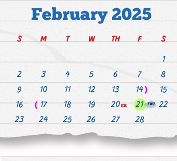 District School Academic Calendar for Christen Middle School for February 2025