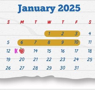 District School Academic Calendar for J C Martin Jr Elementary School for January 2025