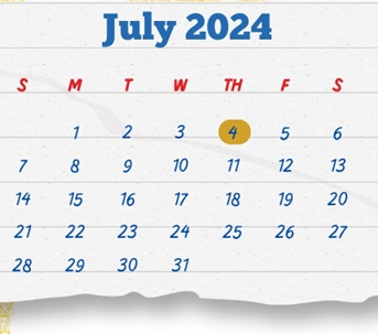 District School Academic Calendar for F S Lara Academy for July 2024