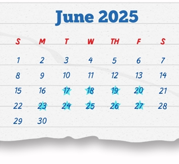 District School Academic Calendar for J C Martin Jr Elementary School for June 2025