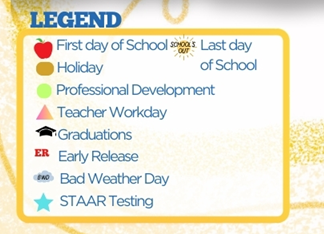 District School Academic Calendar Legend for H B Zachry Elementary School