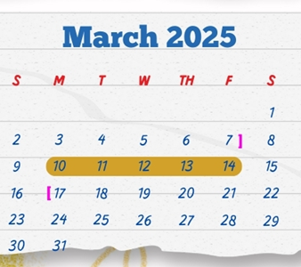 District School Academic Calendar for J C Martin Jr Elementary School for March 2025