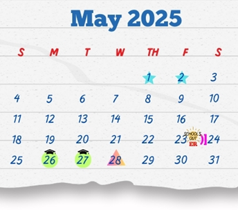 District School Academic Calendar for J C Martin Jr Elementary School for May 2025