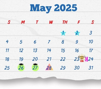 District School Academic Calendar for Heights Elementary School for May 2025